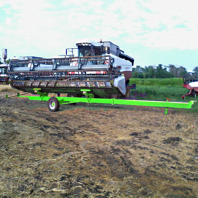 Одноосьовий візок для перевезення жатки